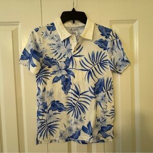 The Children's Place White and Blue Tropical Polo